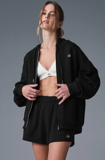 Alo Accolade Black Full Zip Hoodie T-Shirts, Sweatshirt | FlexRushtees.com