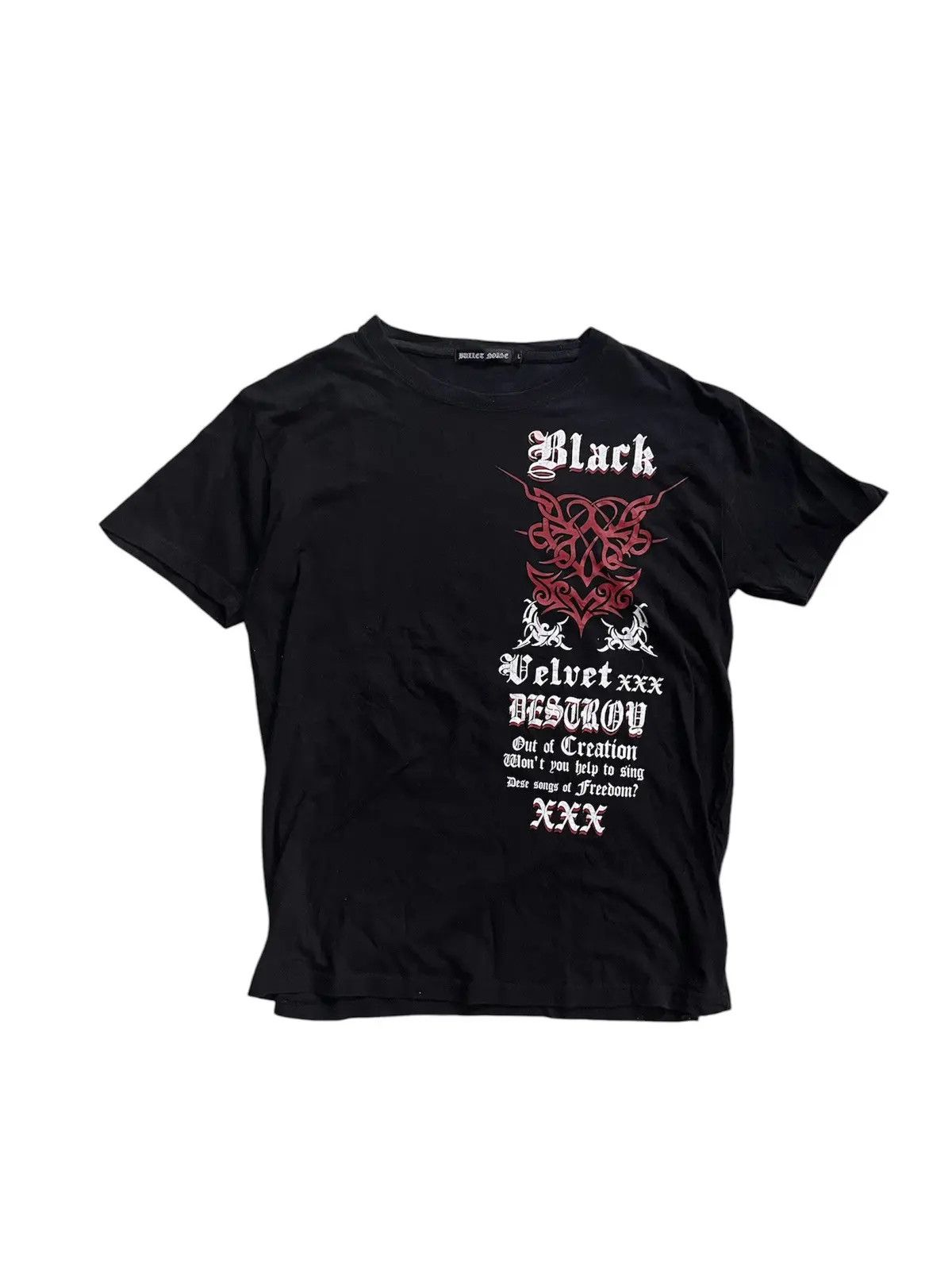 Bullet Noise Gothic Japanese Y2k Bullet Noise Tribal Poem Tee