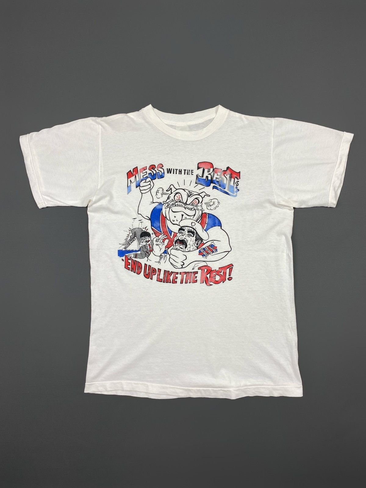 90 S Vintage English Bulldog British Army Patriot Quote Tee