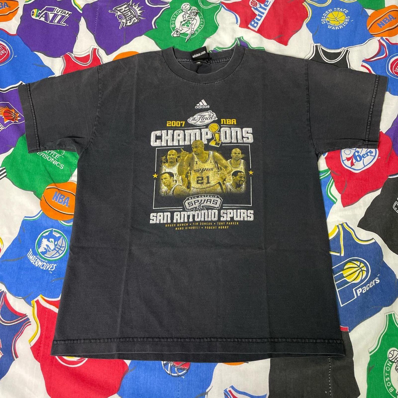 Nba X Vintage Y2k 2007 Nba San Antonio Spurs Duncan Parker Ginobili Tee