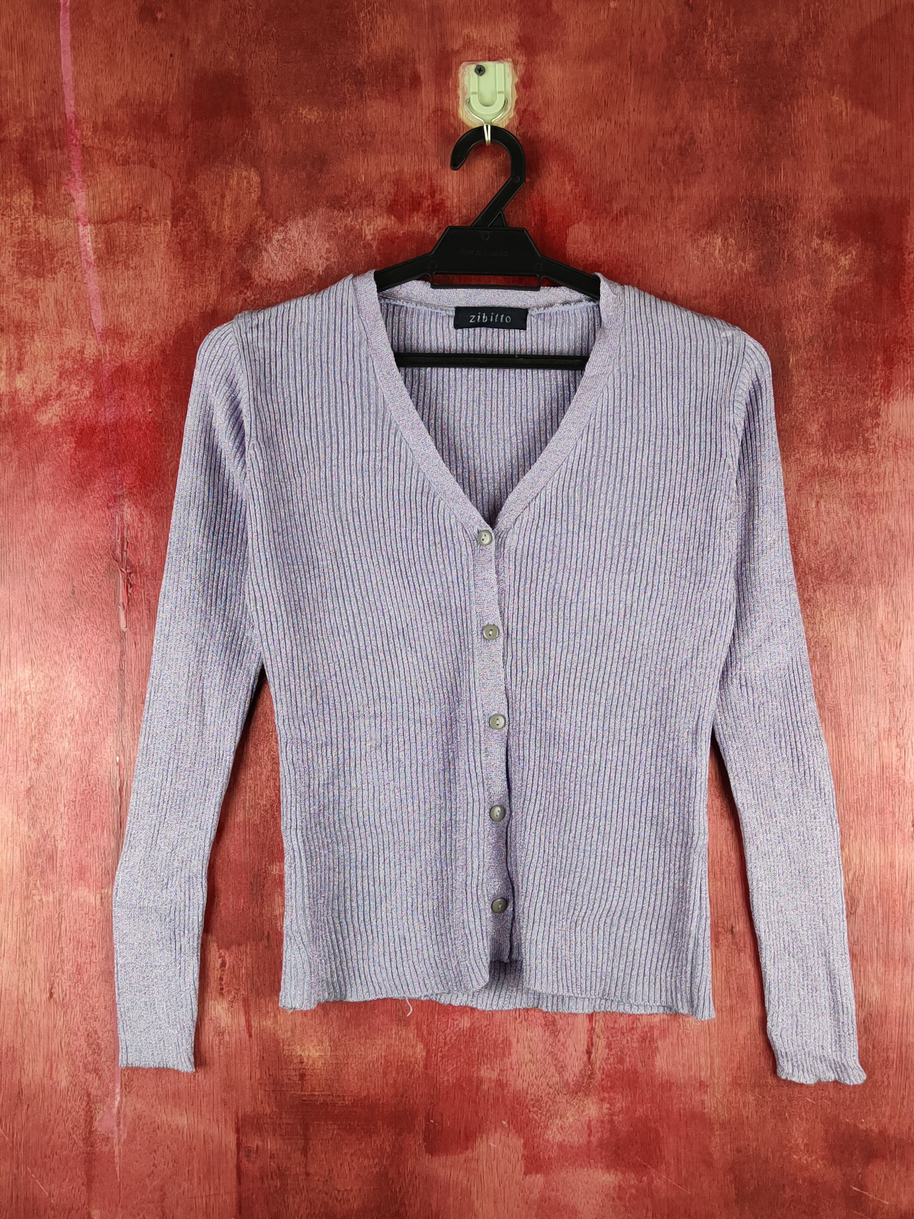 Japanese Brand Zibitto Purple Shining Knitwear Cardigan S1145