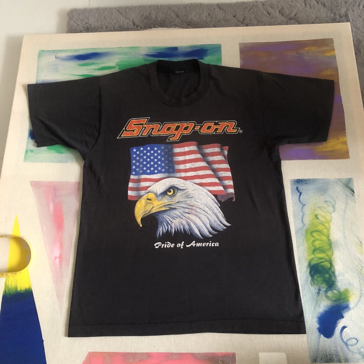 Vintage 90s Snap On Faded Washed Grail American Vintage Tee Hoodie, Sweatshirt | FlexRushtees.com