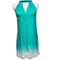 Anthropologie Greylin 100 Silk Turquoise Ombre Halter Drap