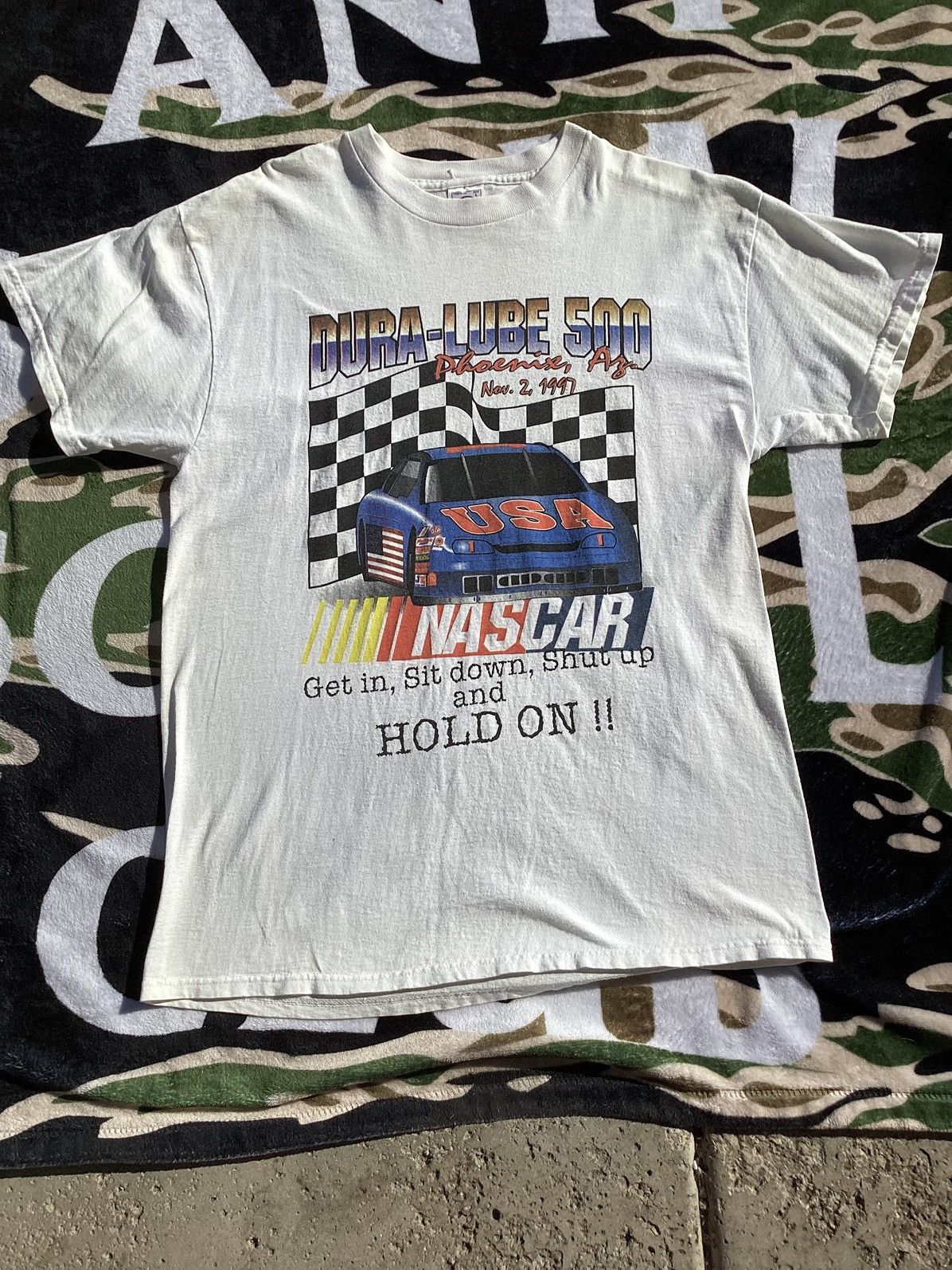 Nascar Vintage 1997 Dura Lube 500 Phoenix Arizona Nascar Racing Tee Hoodie, Sweatshirt | FlexRushtees.com