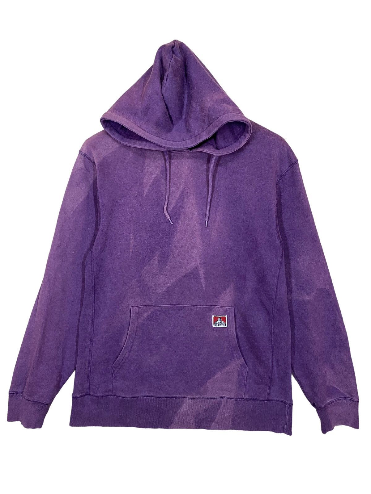 Vintage Ben Davis Hoodie Jumper Purple Sun Faded Size L