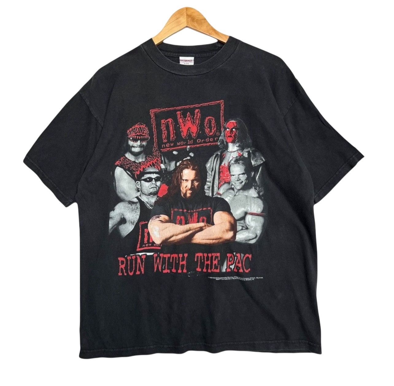 Wwf Vintage 90s Nwo Wwf Run With The Pac New World Order Tee Hoodie, Sweatshirt | FlexRushtees.com