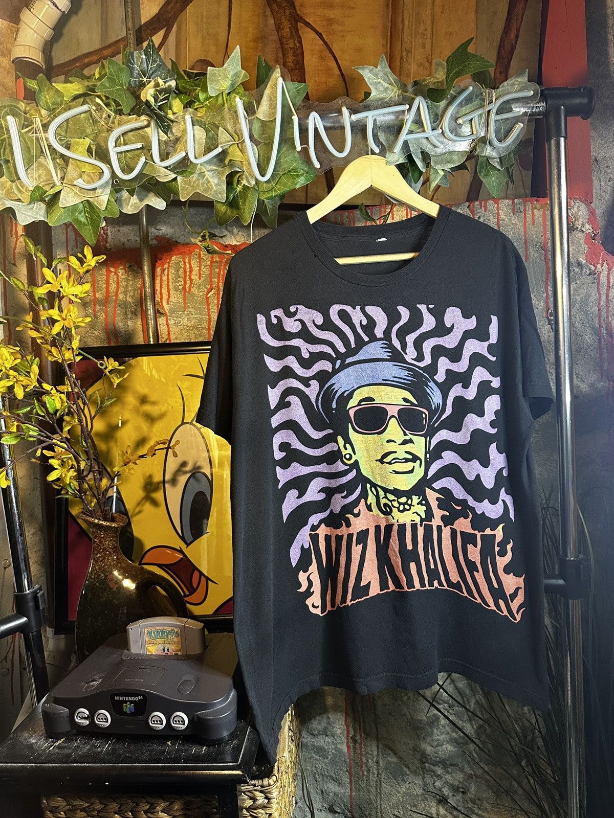 Vintage Rare Wiz Khalifa Tippy All Over Print Rap Tshirt