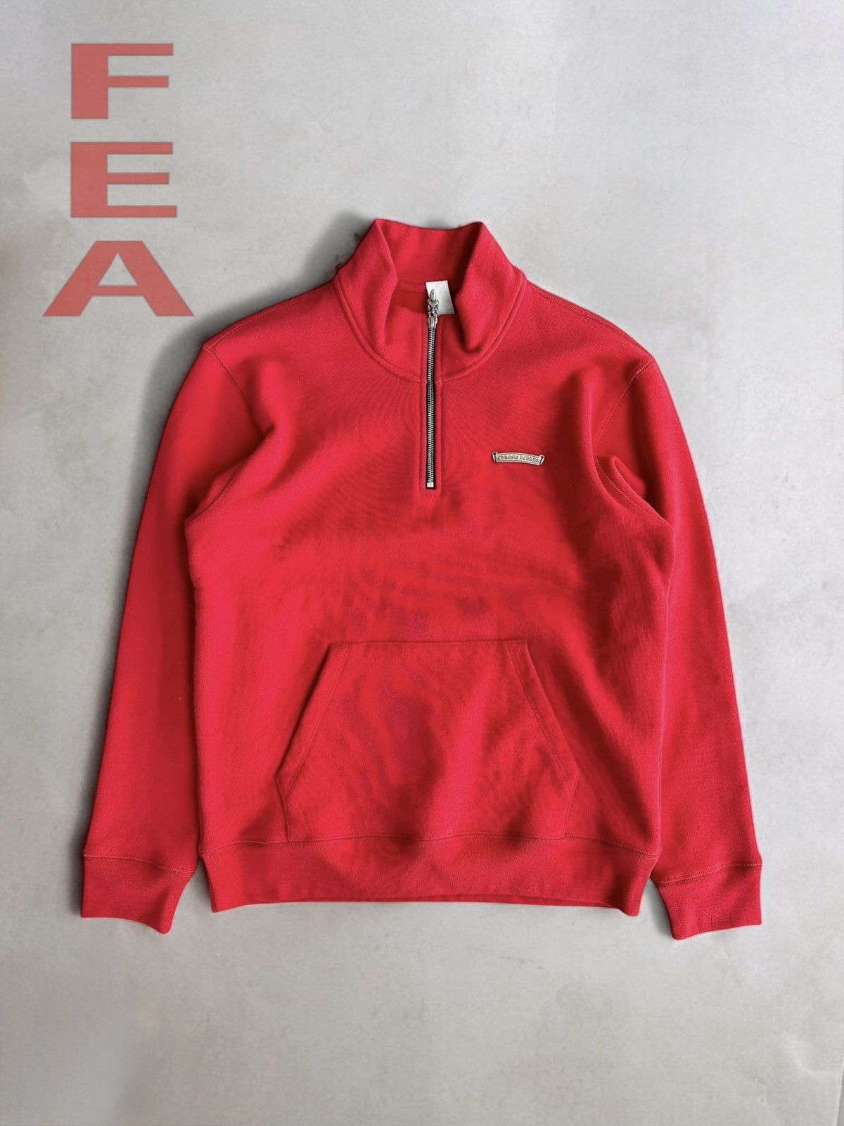 Hearts Chrome Hearts Cemetery King Taco Red Embroidered Quater Zip