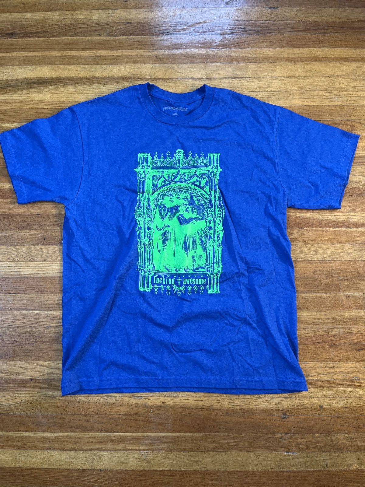 Awesome Fucking Awesome Blue Graphic Tee Large Hoodie, Sweatshirt | FlexRushtees.com