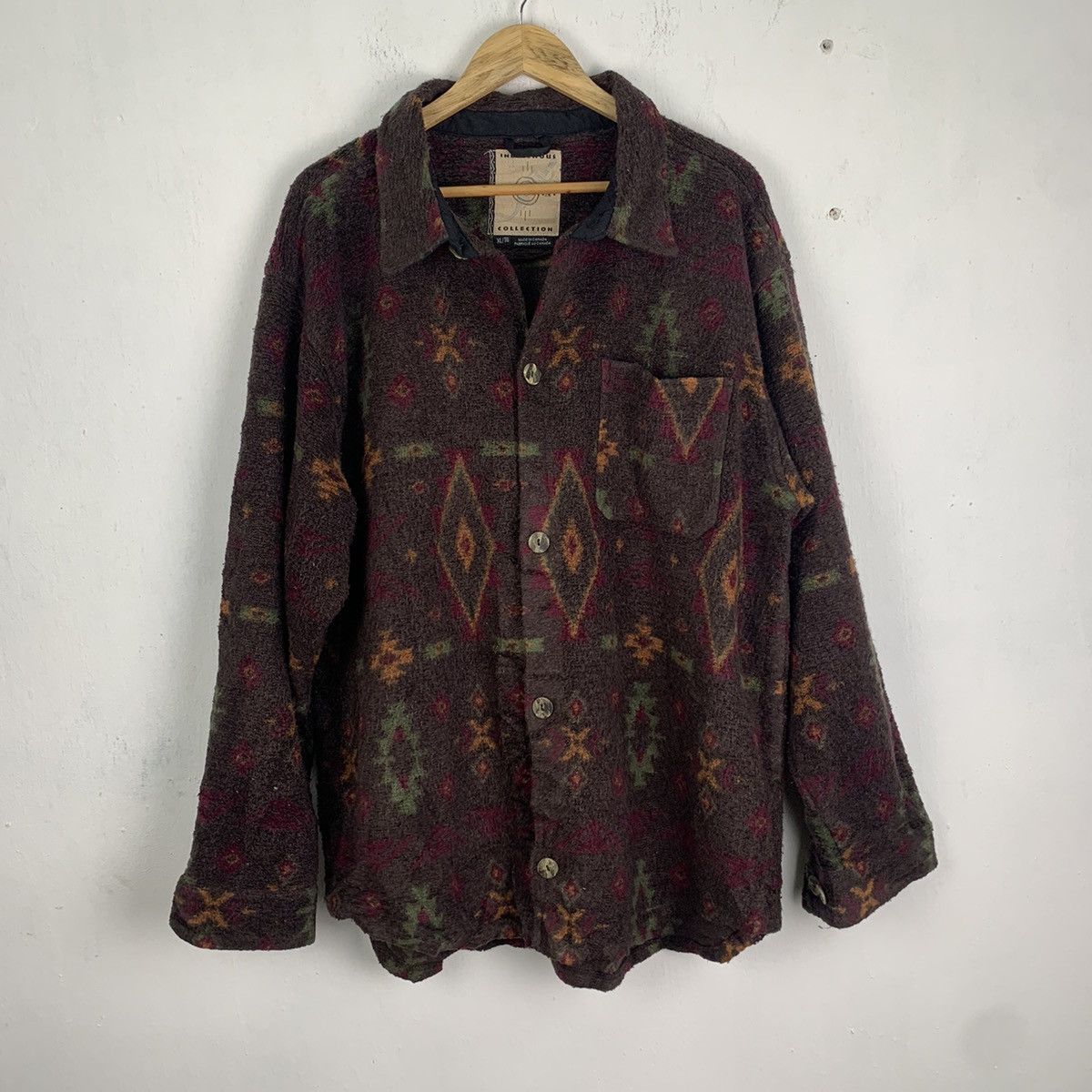 Japanese Brand Vtg Indigenous Collection Tsunami Navajo Oversized Shirt