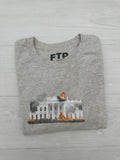 The Population Fuck The Population Grey Burning White House Tee Large Hoodie, Sweatshirt | FlexRushtees.com