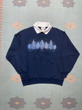 Vintage Morning Sun Sweatshirt Collared Sweater Winter Snow Tree M T-Shirts, Hoodie | FlexRushtees.com