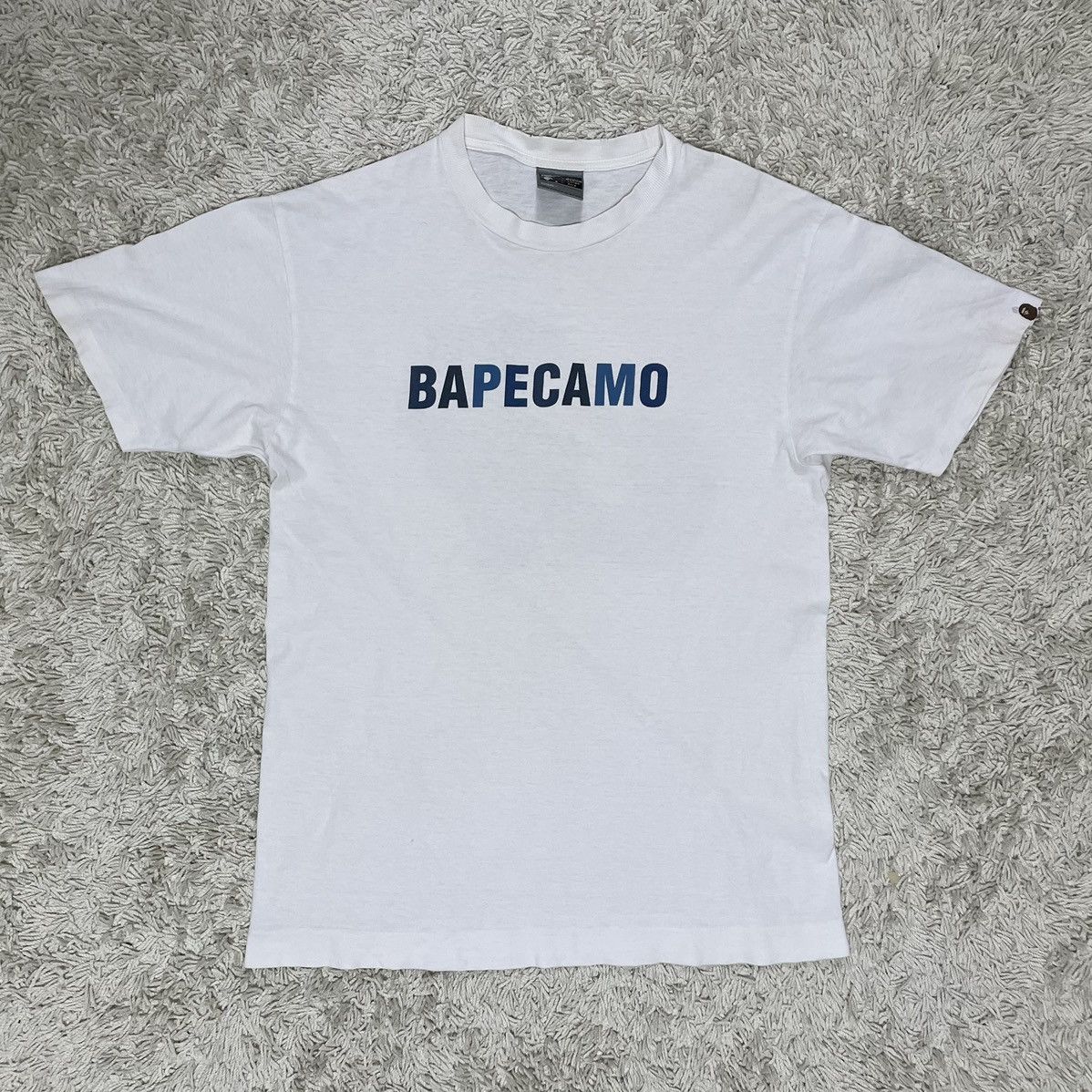 Bape Camo Tee Kaws Collabo Backprint M White Hoodie, Sweatshirt | FlexRushtees.com