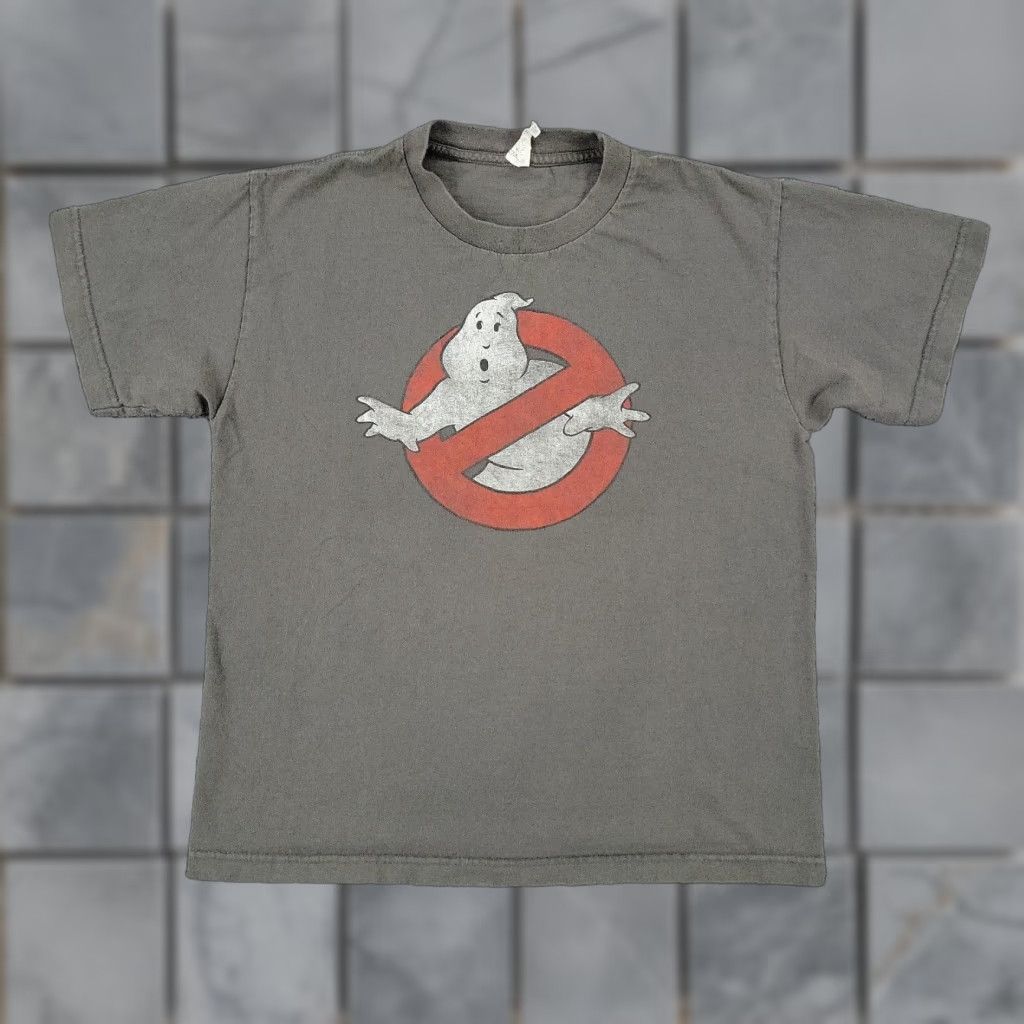 Logo 7 Ghostbusters Shirt Kids Xl Gray Graphic Tee Crew Neck Short Sleeve Movie Boys