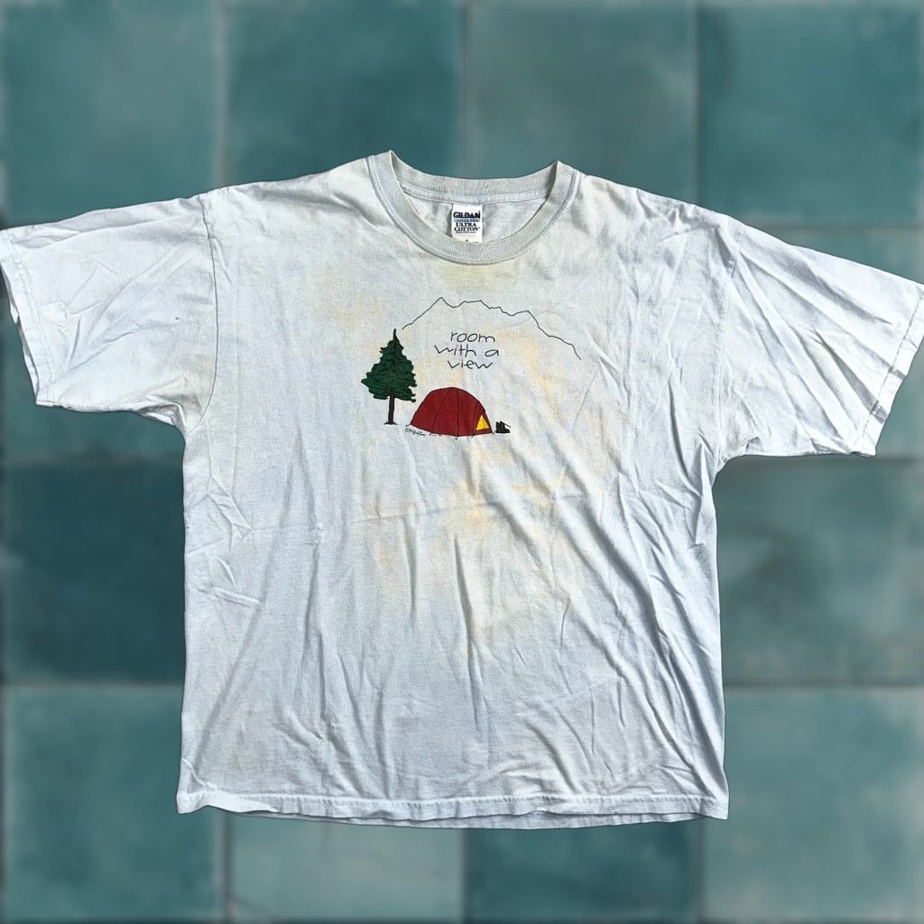 Gildan Vintage Hiking T Shirt Mens Xl Blue Gildan Camping Travel Usa Y2k 70s 80s 90s