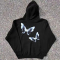 Vibe Hip Hop Diablo Style Butterfly Print Xl Hooded Sweatshirt