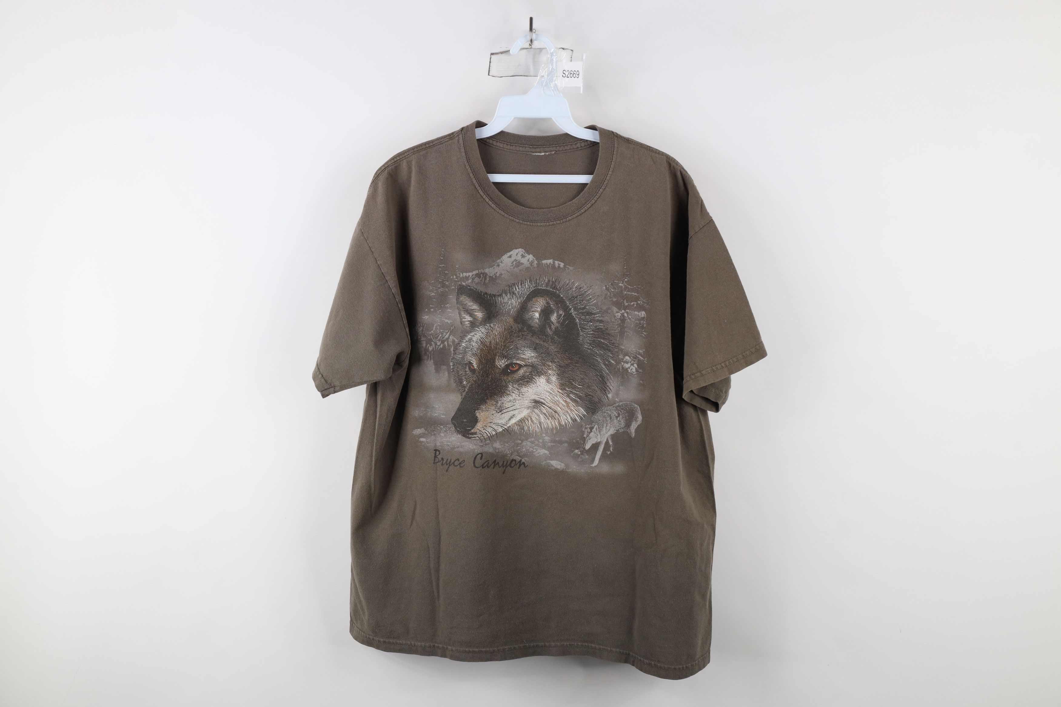 Vintage 90s Streetwear Bryce Canyon Wolf Nature T Shirt Gray Hoodie, Sweatshirt | FlexRushtees.com