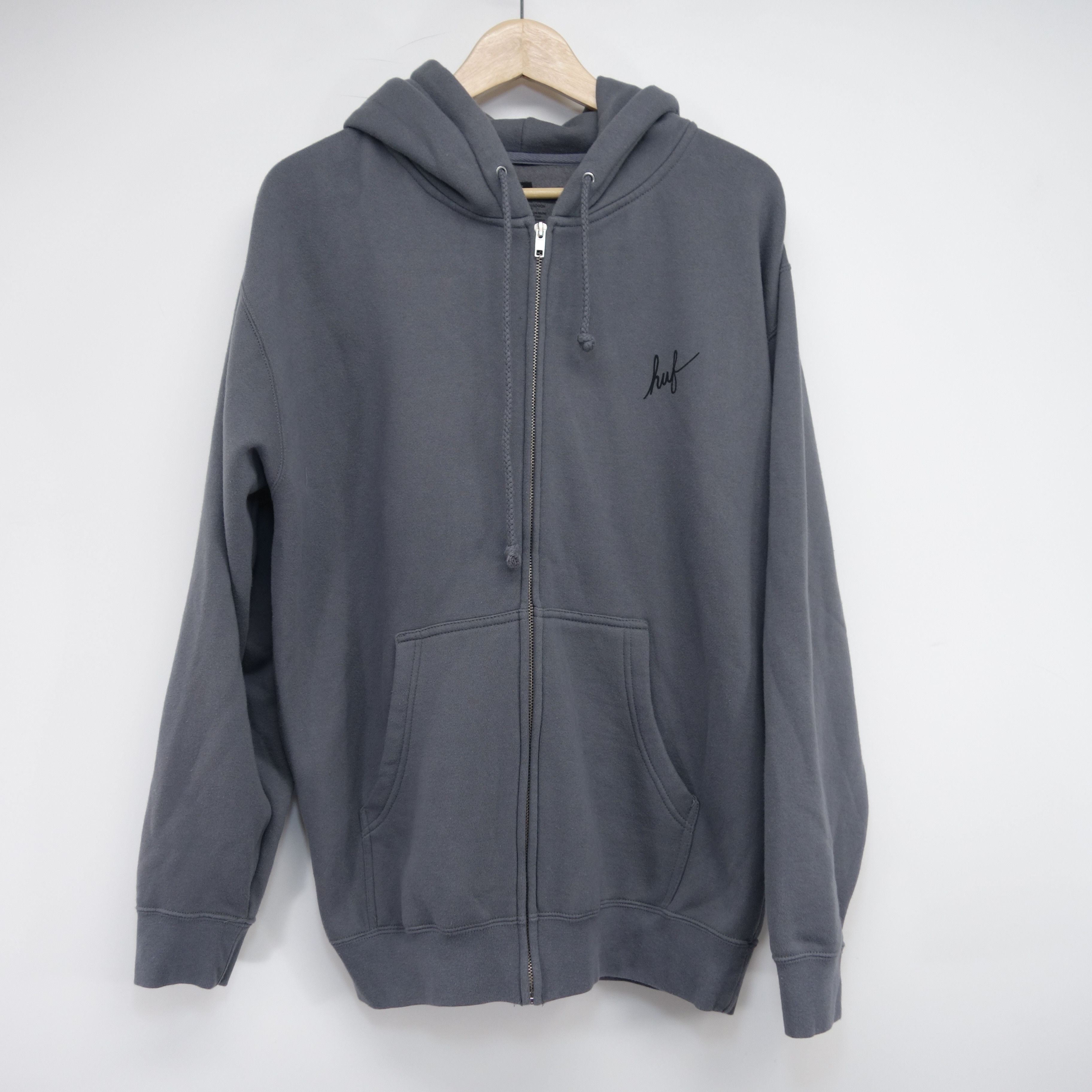 Pacsun Light Gray Skateboarding Zip Up Fall Skate Hoodie Sz Medium