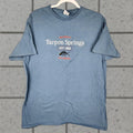 Vintage Tarpon Springs Shirt Mens Large Blue Florida Fish Bones Graphic Souvenir Hoodie, Sweatshirt | FlexRushtees.com
