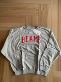 Beams Japan Gray College Style Logo Crewneck Sweatshirt T-Shirts, Hoodie | FlexRushtees.com