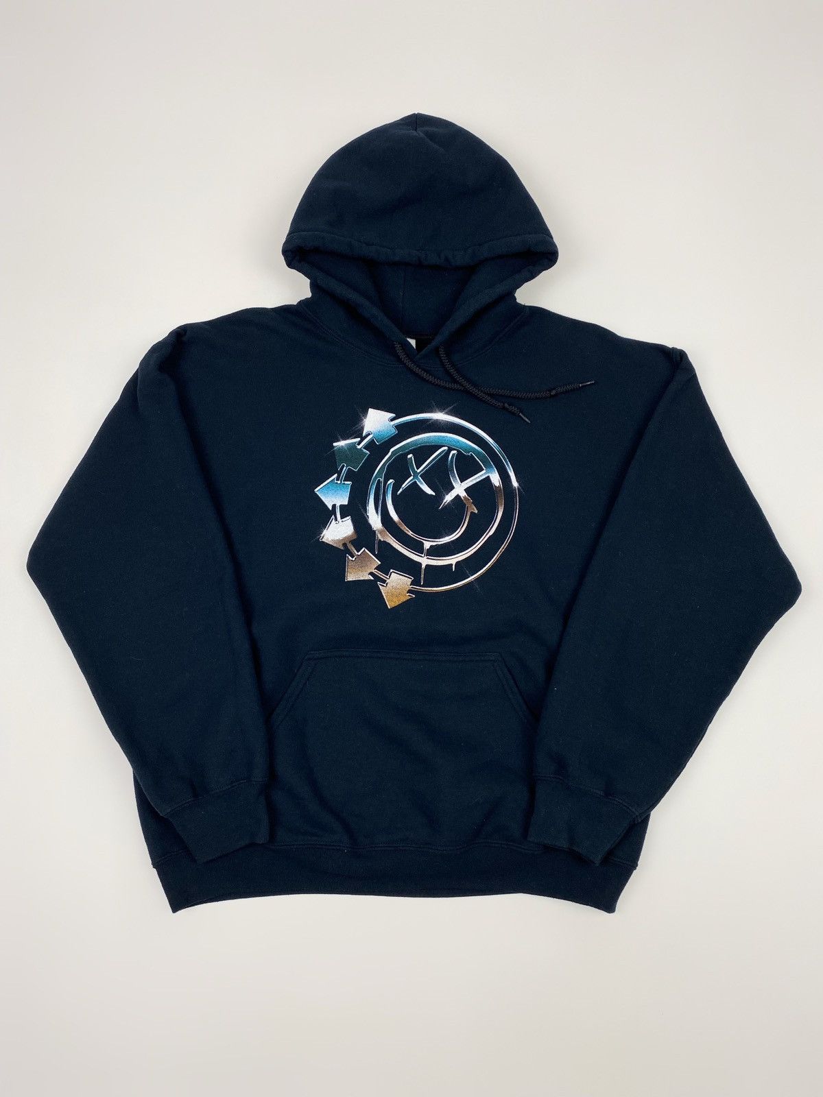 Band Tees Y2k Vintage Blink 182 Logo Boxy Hoodie Sweatshirt | FlexRushtees.com