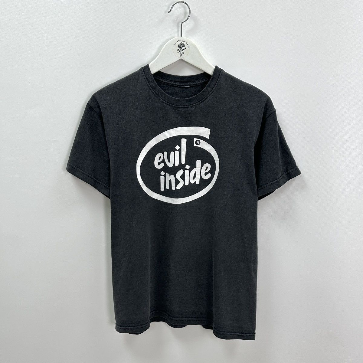 Vintage 00s Washed Evil Inside Intel Humor Tee Y2k Og Hype Hoodie, Sweatshirt | FlexRushtees.com