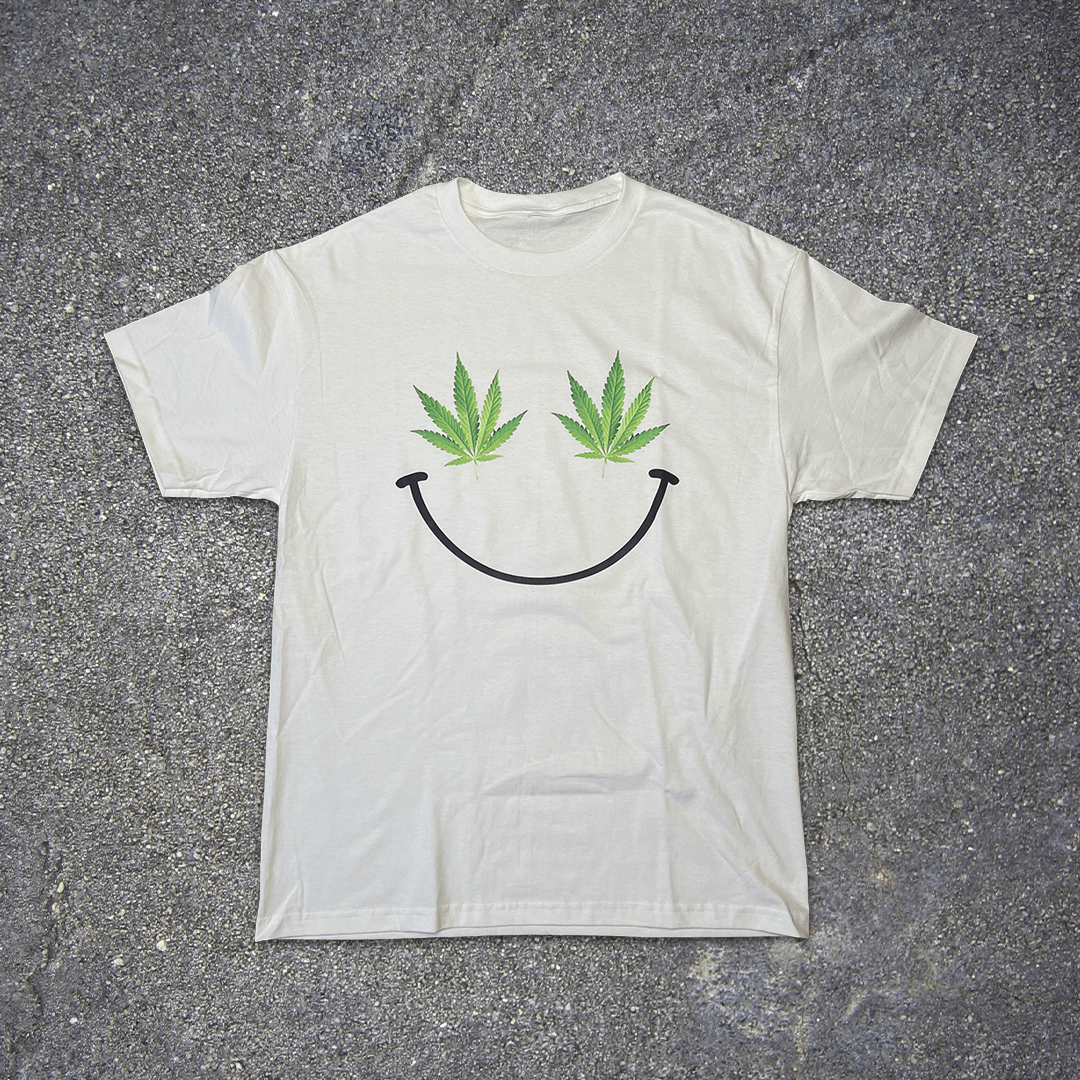 Vintage Happy Weed Face Y2k Style Quote T Shirt Remake Hoodie, Sweatshirt | FlexRushtees.com