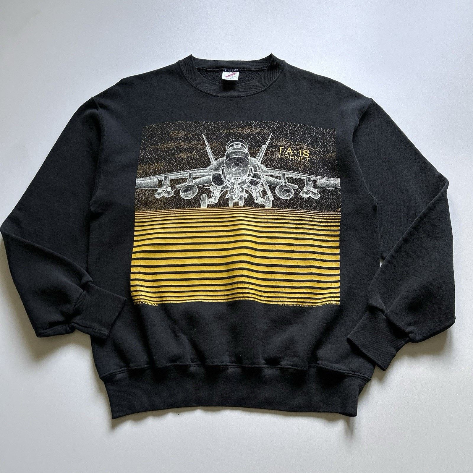 Vintage Air Force Blackbird Fa 18 Hornet Jet Crewneck Medium