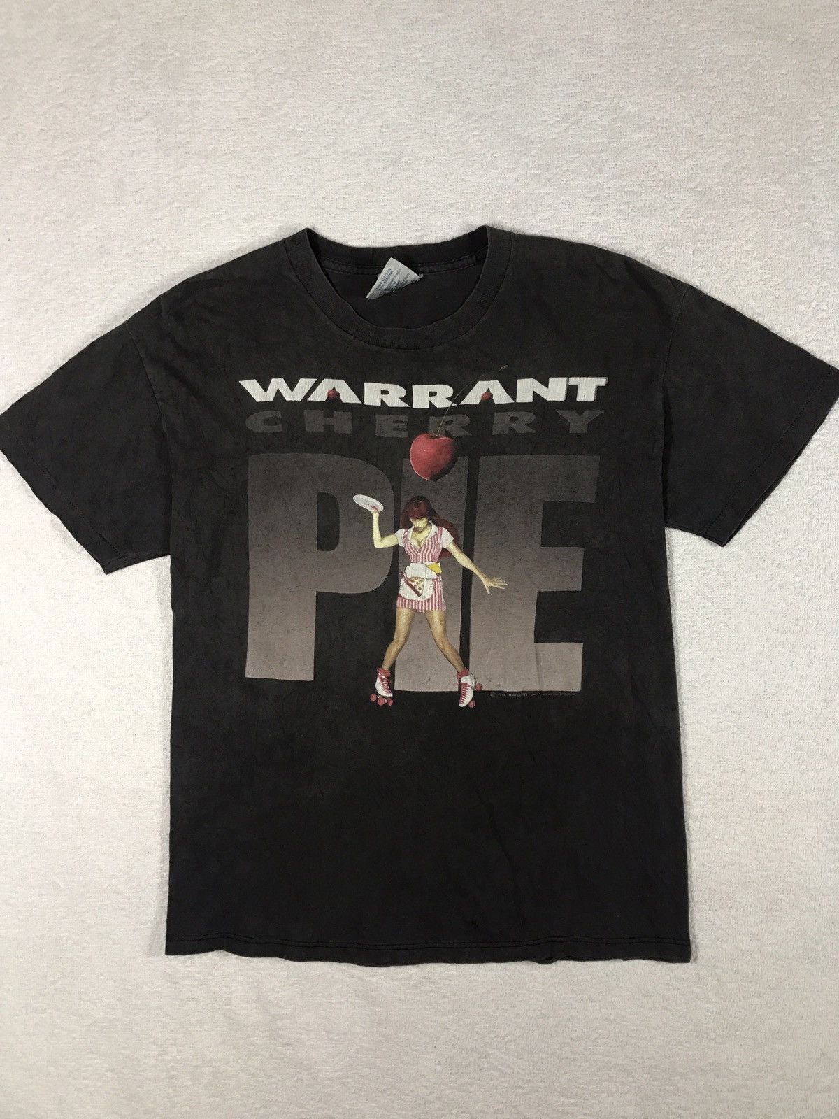 Brockum X Vintage Free Shipping Vintage 90s Warrant Cherry Pie World Tour Tee Single Sti