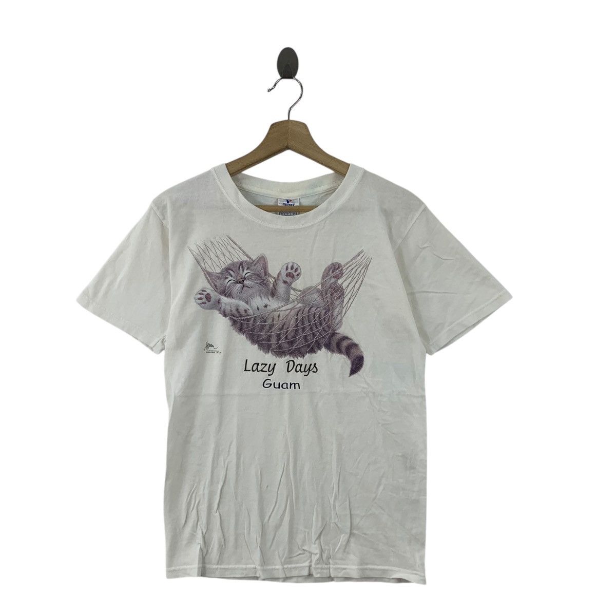 Vintage 1997 Bob Harrison Illustration Guam Cat Tee Shirt Hoodie, Sweatshirt | FlexRushtees.com