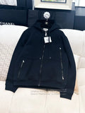 Hermes 24fw Autumn And Winter Navy Blue Hooded Sweatshirt