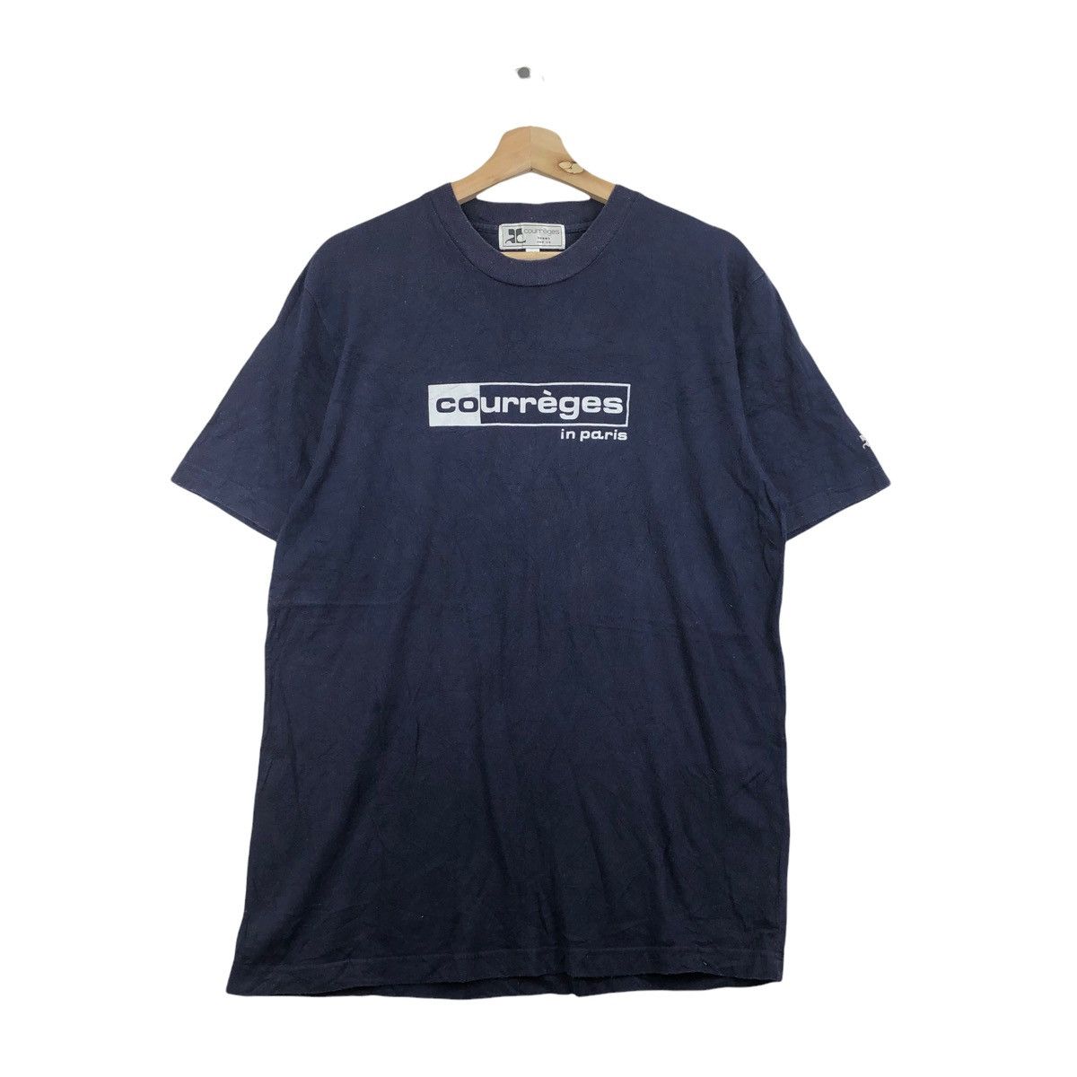 Vtg 90 Courreges Homme Paris Box Logo Tee Shirt French Hoodie, Sweatshirt | FlexRushtees.com