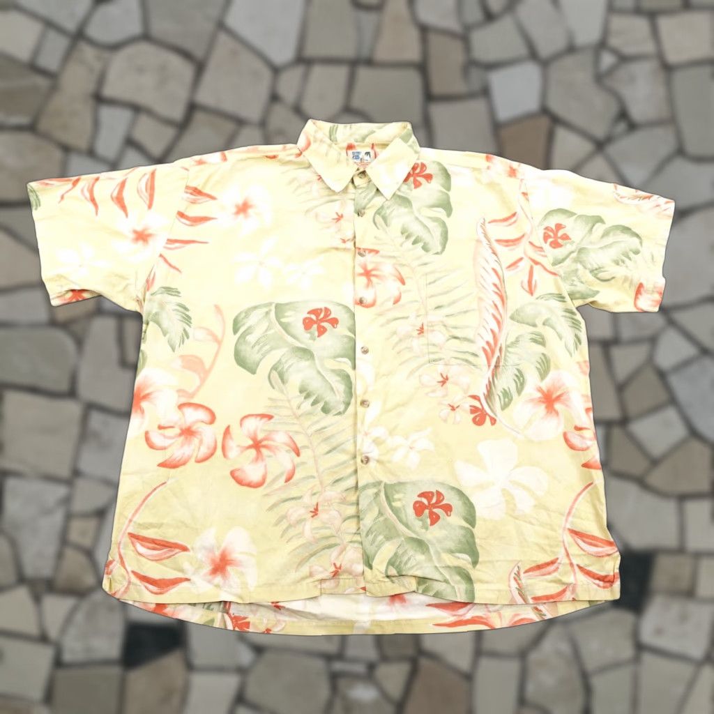 Vintage Kahala Shirt Mens 2xl Yellow Hawaiian Aloha Floral Camp Aloha John Severson Beach Flower Tro