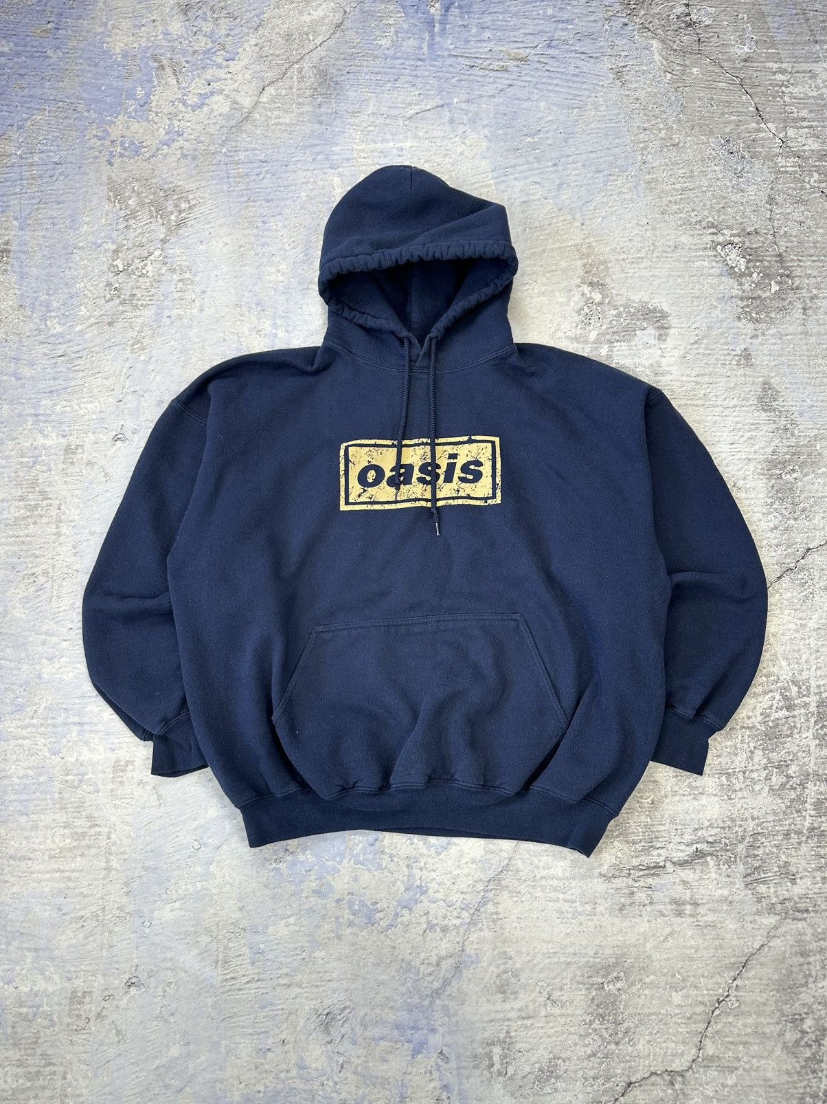 Oasis Vintage Merch Hoodie Mens Navy Rare Cotton T-Shirts, Sweatshirt | FlexRushtees.com