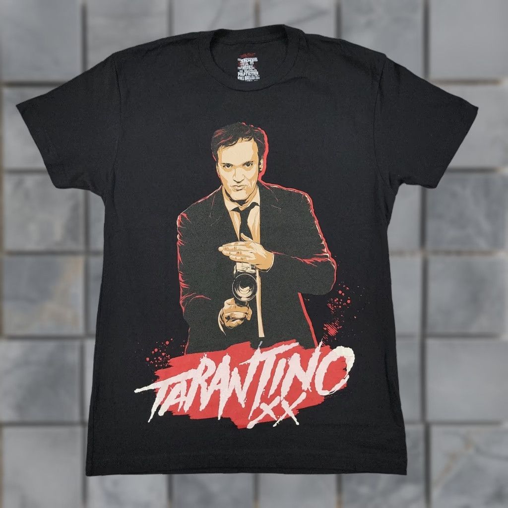 Vintage No Tarantino Xx Shirt Men Small Black Pulp Fiction Graphic Tee Short Sleeve