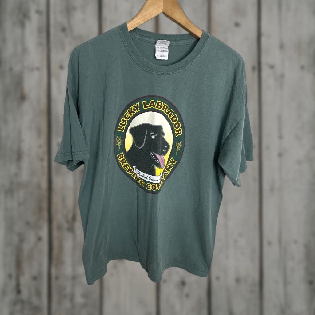 Vintage Lucky Labrador Brewing Company T Shirt Men S Xl Green Animal Print Hoodie, Sweatshirt | FlexRushtees.com