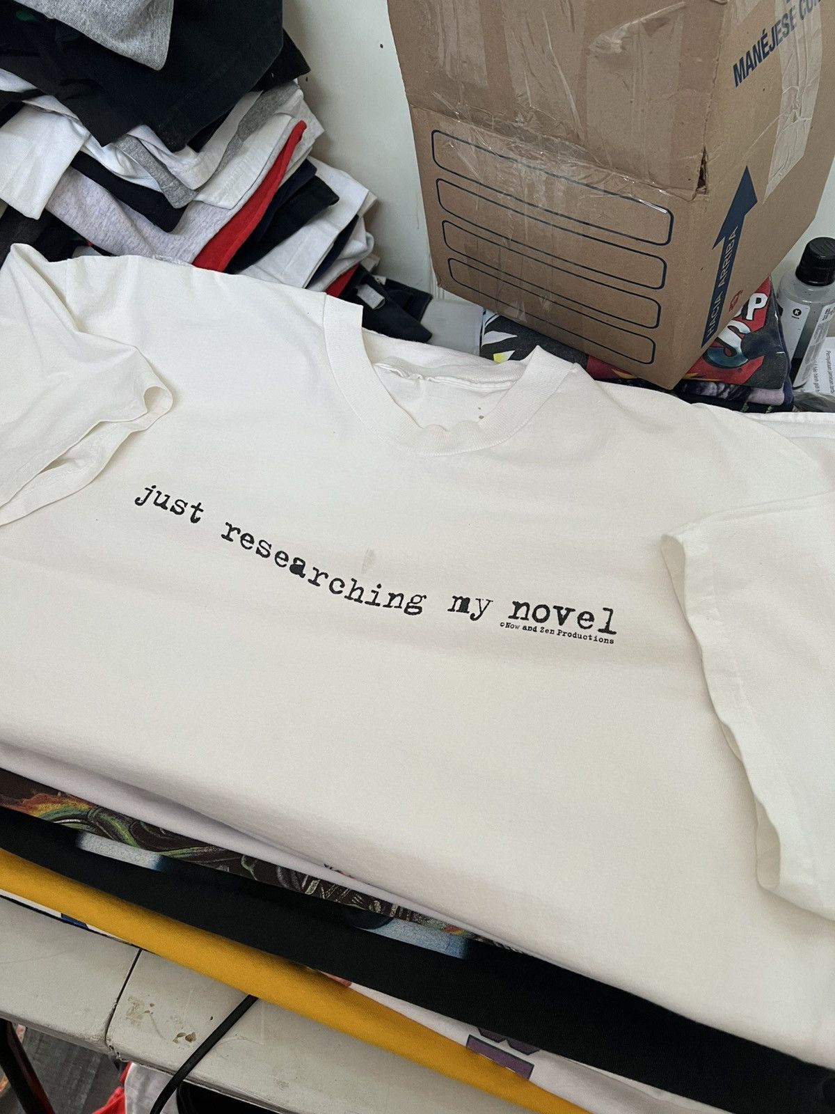 Vintage 90s Just Researching My Novel Now And Zen Random Quote Tee Hoodie, Sweatshirt | FlexRushtees.com