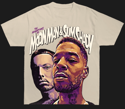 Eminem 2xl Xxl Kid Cudi Eminem T Shirt Of Moonman And Slim Shady Hoodie, Sweatshirt | FlexRushtees.com