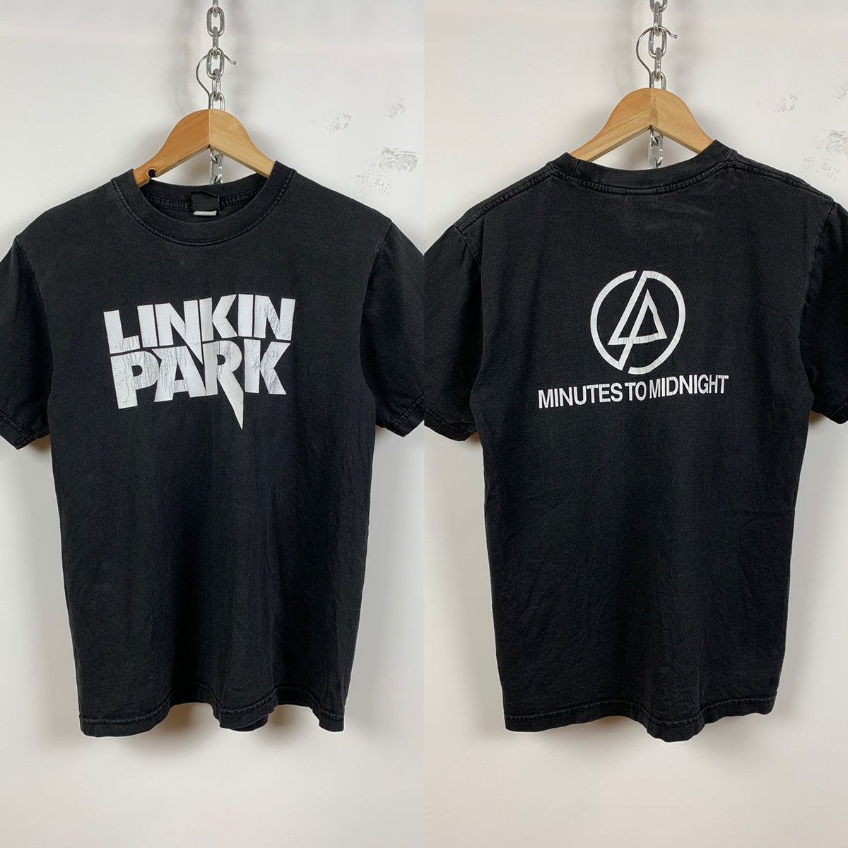 Band Tees Vintage Linkin Park Minutes To Midnight Faded Black T Shirt Hoodie, Sweatshirt | FlexRushtees.com