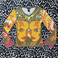 Custo Barcelona Nwt Y2k Hayes By Custo Barcelona Graphic Long Sleeve Top