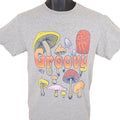 Gildan Mushrooms T Shirt Mens Size Small Gray Groovy Fungi