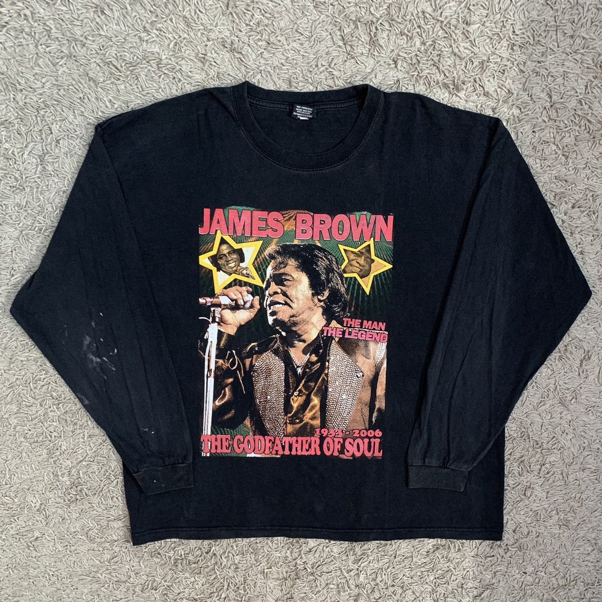Vintage James Brown The Godfather Of Soul Tribute Rap Tee
