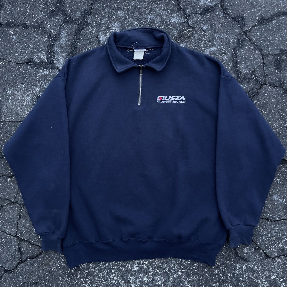 Vintage Usta Midwest Section Jerzees 1 4 Zip Crewneck
