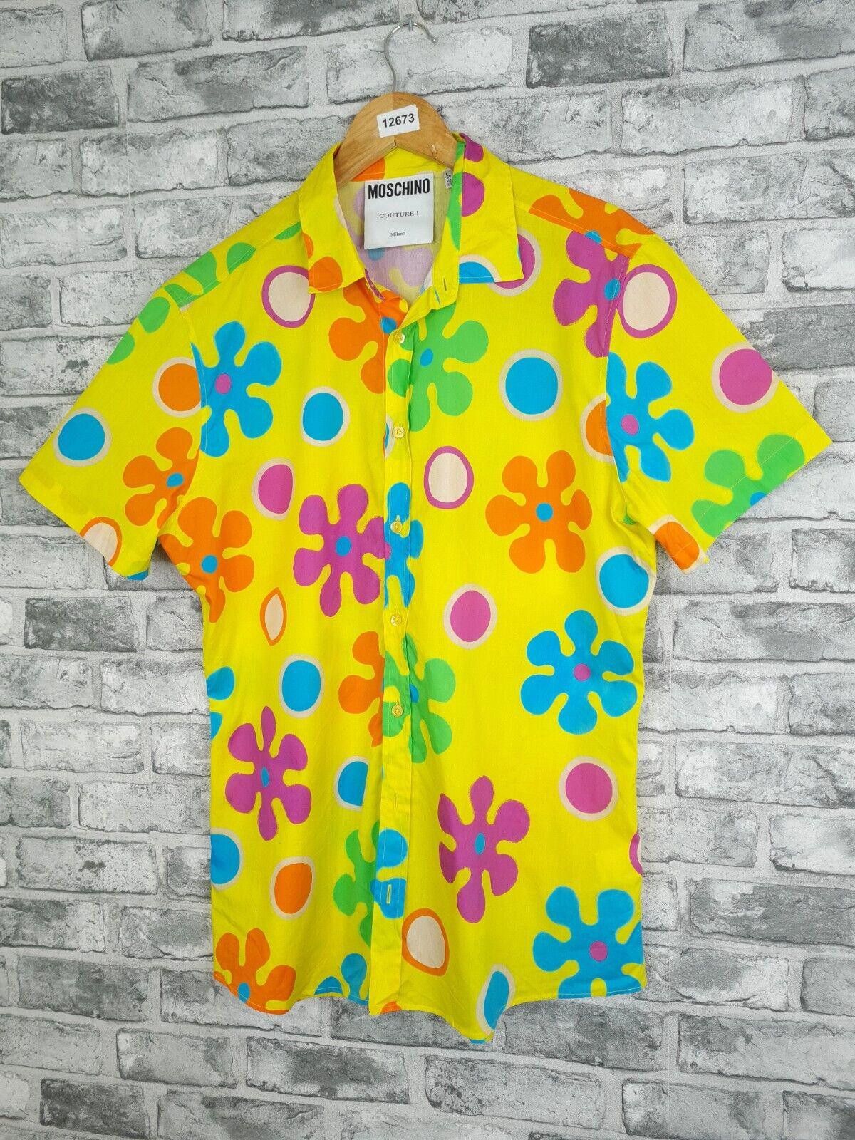 Moschino Couture Shirt Size 16 5 Bold Psychedelic Floral
