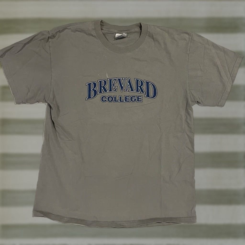 Port Company Vintage Brevard College Shirt Mens L Gray Blue Short Sleeve University Logo Graphic Pri Hoodie, Sweatshirt