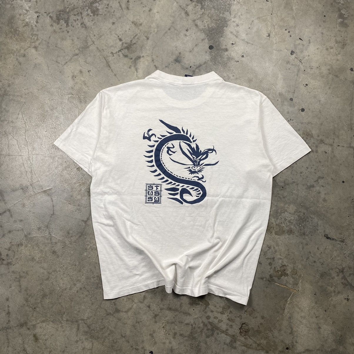Vintage Grail 90s Stussy Sukajan Dragon Boxy Tee Hoodie, Sweatshirt | FlexRushtees.com
