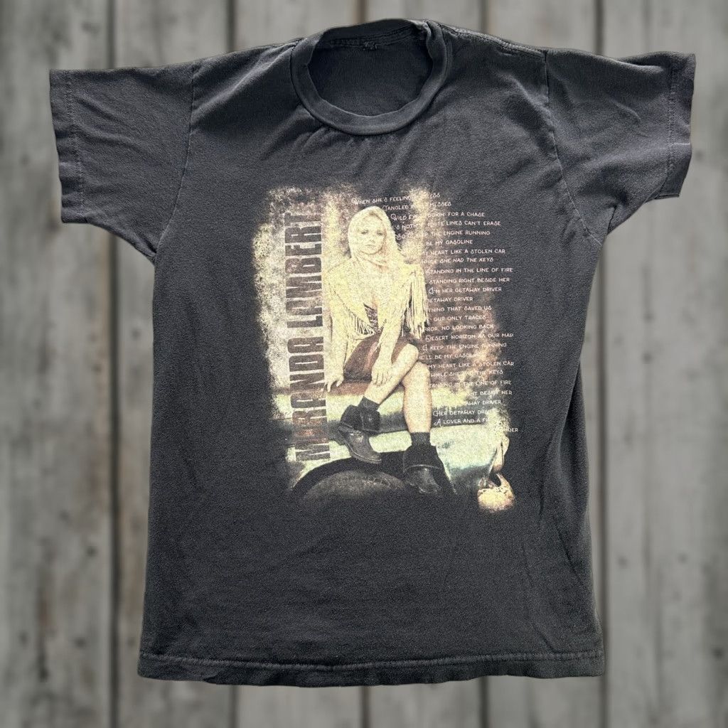 Tultex Vintage Miranda Lambert Shirt Womens Medium Black Country Music Tour Tee 2000s