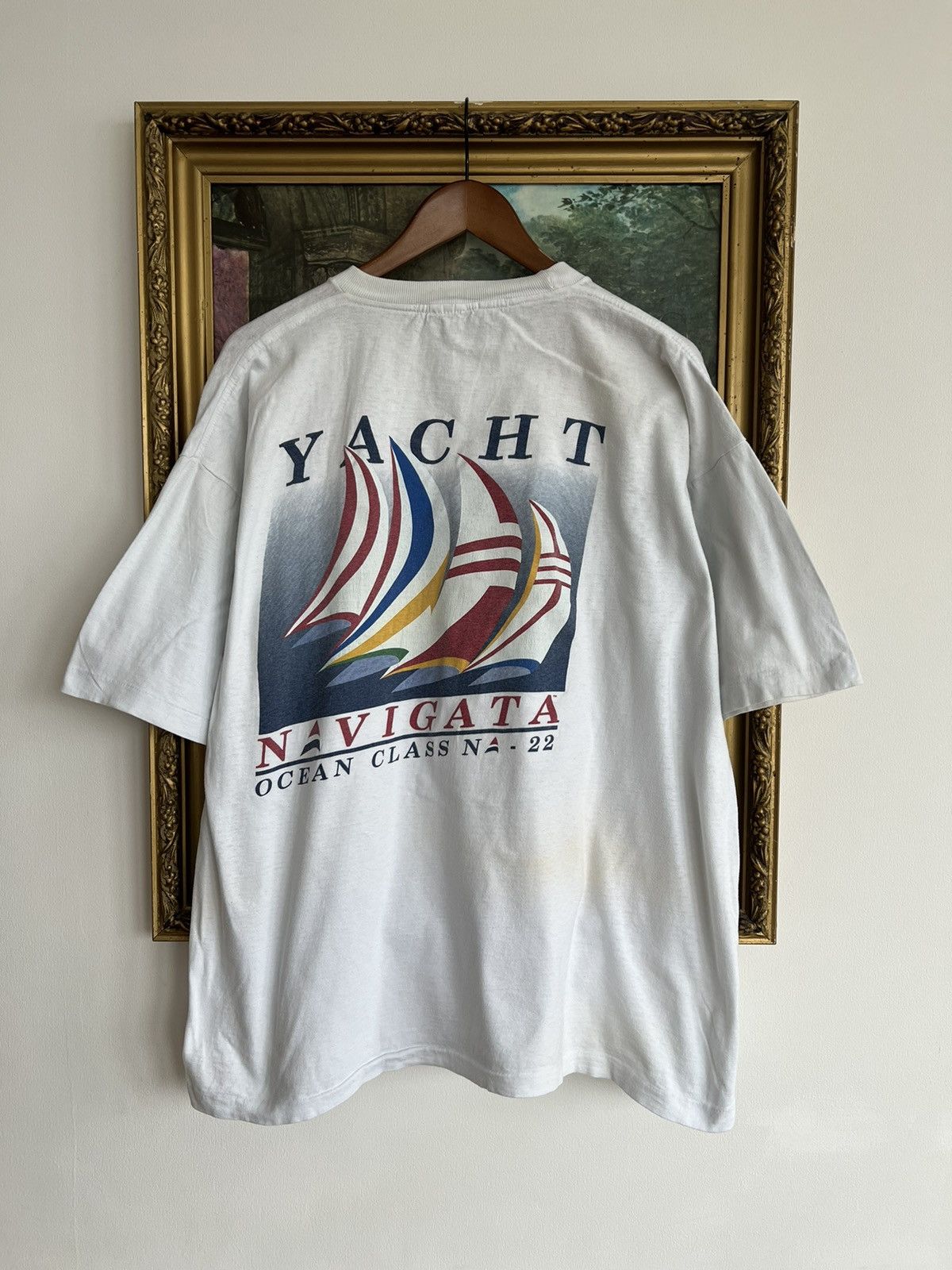Vintage 90s Yacht Navigata Ocean Class Streetwear White Tee