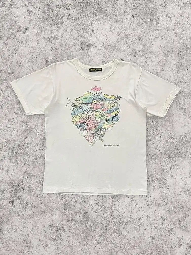Vintage 24 Hour Television Psychedelic Cyberpunk Art Tshirt