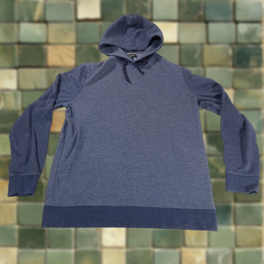 Republic Banana Republic Hoodie Mens 2xl Blue Pullover Sweatshirt Knit Hoodie Pockets Logo Re